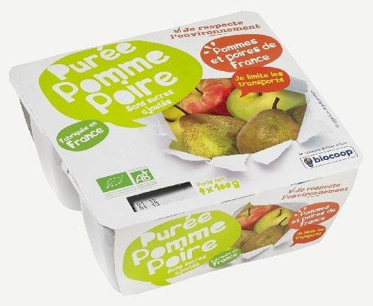 Purée de pomme poire 4x100g Purée de pomme poire 4x100g